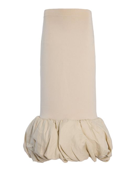 Jonathan Simkhai Natural Camille Linen-Blend Bubble Midi Skirt