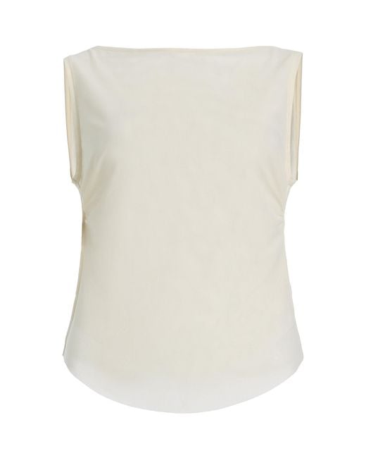 Bondeye White Lia Layered Mesh Tank Top