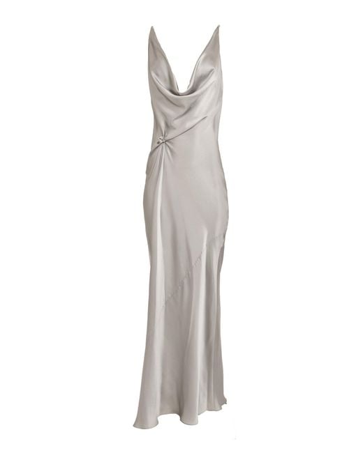 Francesca Miranda White Knot Charmed Silk Dress