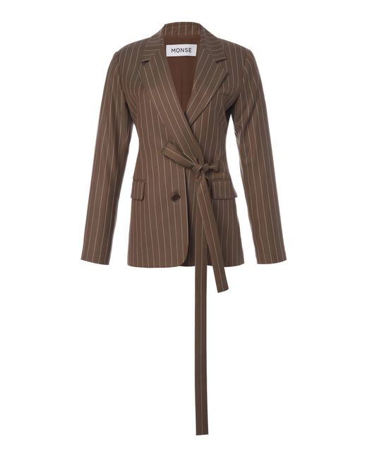 Monse Natural Lapel Tie Wool Jacket