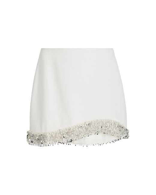 Jonathan Simkhai White Dua Embellished Crepe Mini Skirt