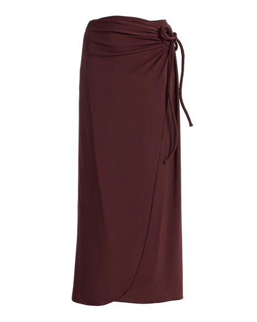 Max Mara Purple Crepe-Jersey Wrap Skirt