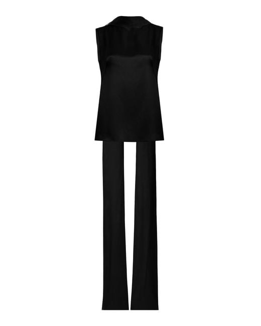 Kallmeyer Black River Silk Charmeuse Scarf Top
