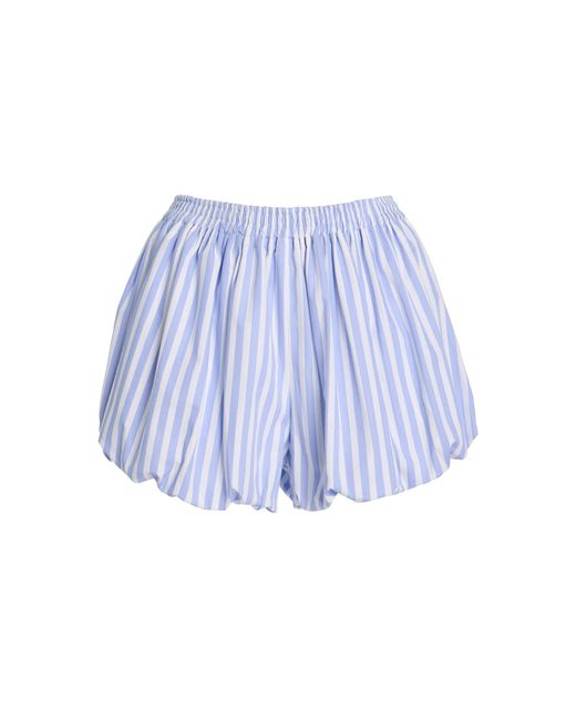 YAITTE Blue Exclusive Riviera Striped Cotton-Poplin Bubble Shorts