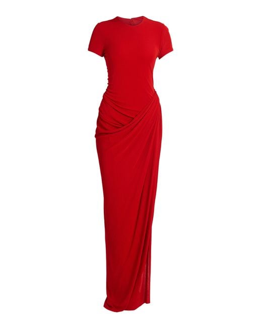 Erdem Red Crepe Jersey Maxi Dress