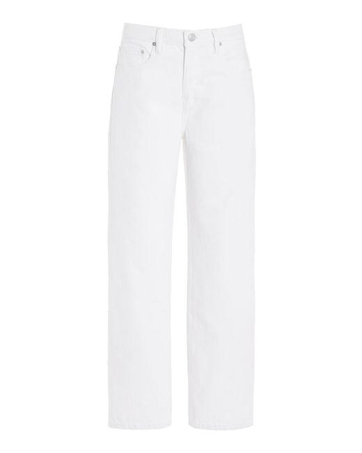 FRAME White The Slouchy Rigid Low-rise Straight-leg Jeans