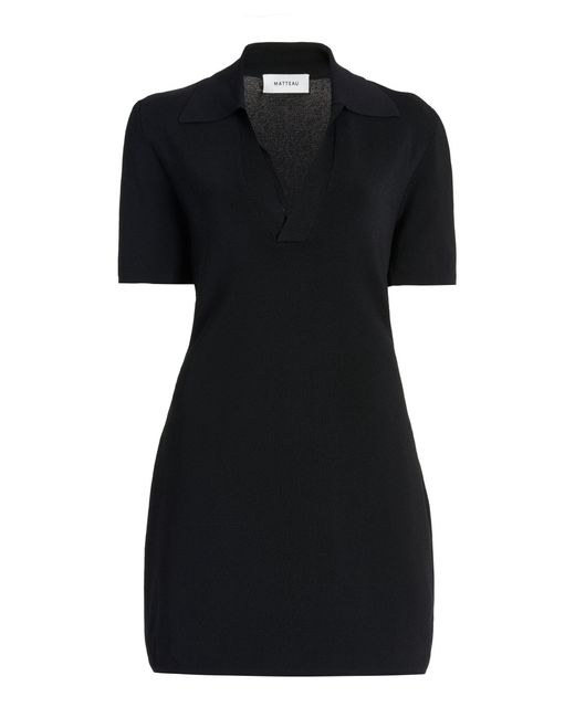 Matteau Knit Mini Polo Dress in Black Lyst