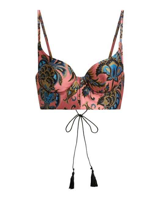 Etro Brown Lightweight Brocade Bustier Top