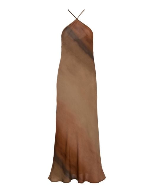 Anemos Brown The Bias-Cut Midi Dress