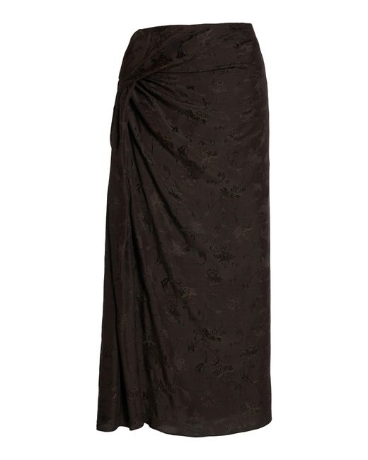 Dries Van Noten Black Suma Bis Draped Midi Skirt