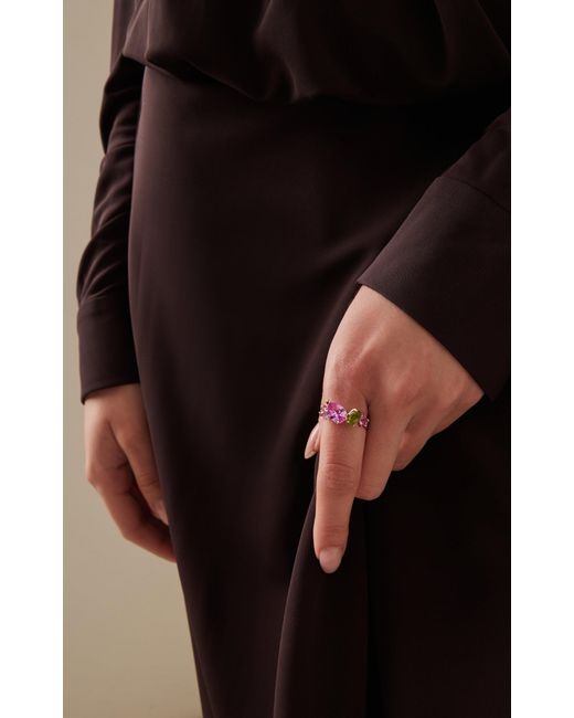 Anabela Chan Pink Candy Nova Starburst 18k Rose Gold Vermeil Multi-gem Ring