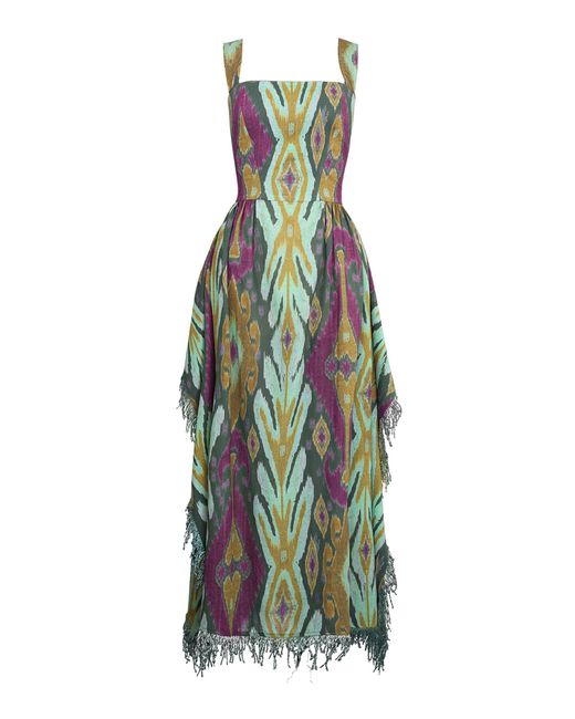 Lena Hoschek Green Medina Cotton Midi Dress