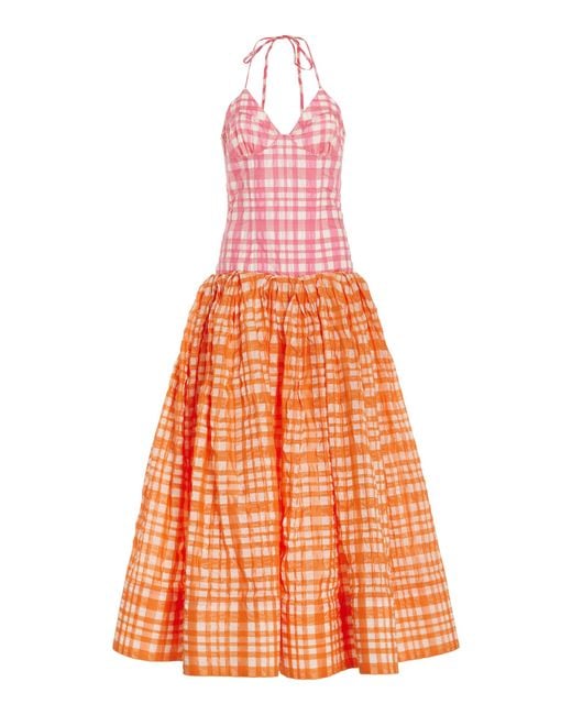 Rosie Assoulin Orange Pitch Perfect Maxi Dress