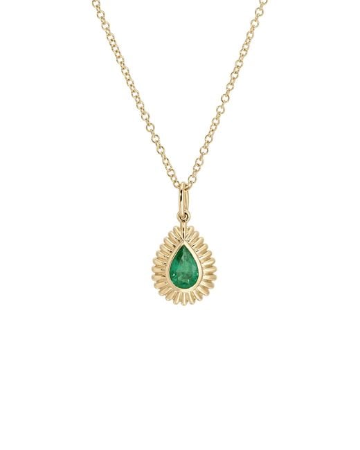 EF Collection Metallic 14K Emerald Necklace