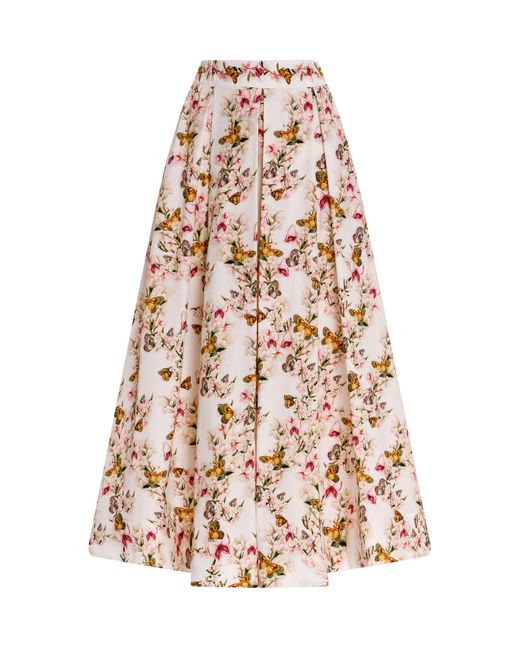 Agua Bendita White Delta Orquidea Cotton Maxi Skirt