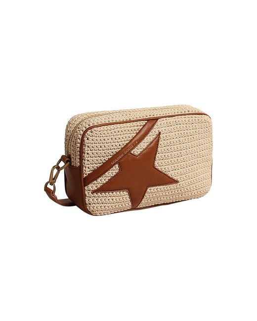 Golden Goose Deluxe Brand Brown Star Raffia Crossbody Bag
