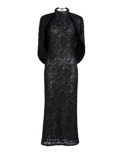 Silvia Tcherassi Black Neda Cotton-Blend Maxi Dress