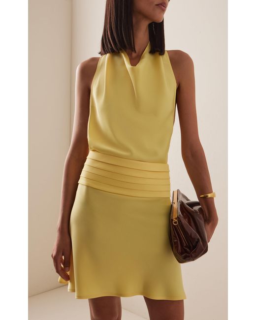 Ila Monica Open Back Satin Mini Dress in Yellow | Lyst Canada