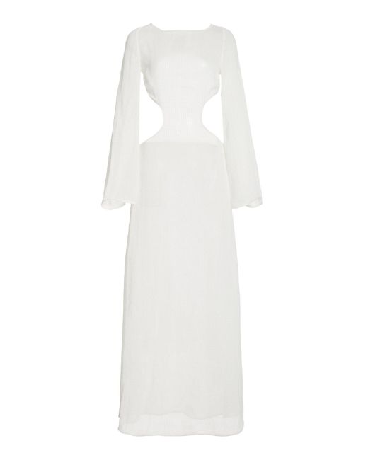 Cult Gaia White Kamira Cotton-mesh Cover-up Dress