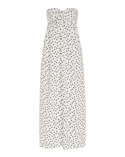 Franchise White Exclusive Lucie Tie-Front Silk Maxi Dress