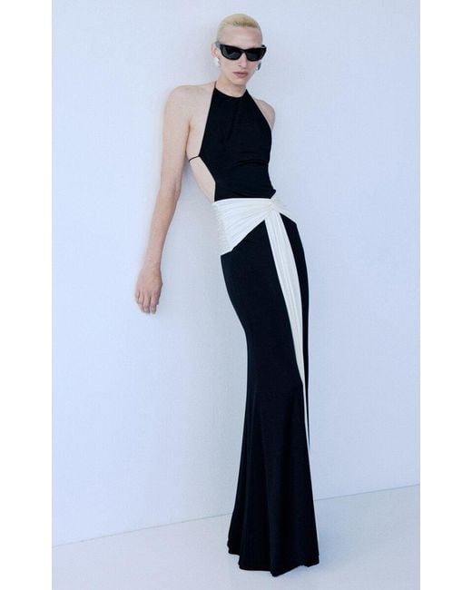 The New Arrivals Ilkyaz Ozel Blue Euphorie Backless Evening Gown