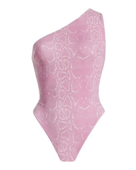 Ziah Pink Leme Asymmetric One-Piece Swimsuit