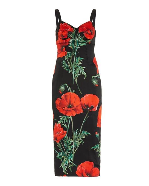 open lace back dress Dolce & Gabbana Red Lace Floral Applique A-line Mini Women's Dress main image 0