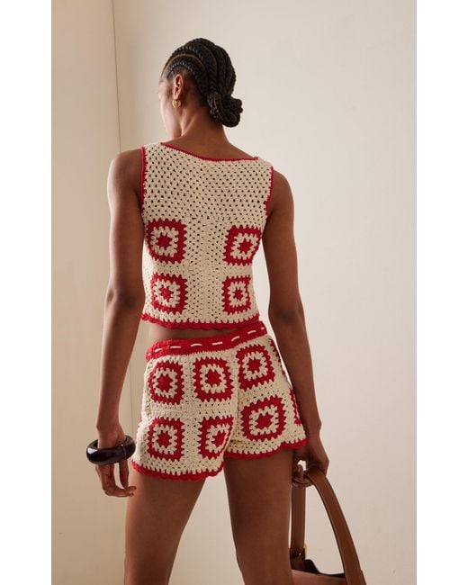 Akoia Swim Red Baia Crocheted Cotton Set