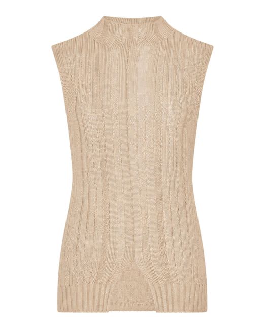 OSSOU Natural Nura Mock Neck Top