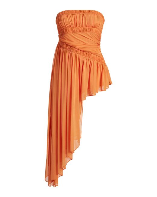 Christopher Esber Orange Noiro Asymmetric Ruched Top