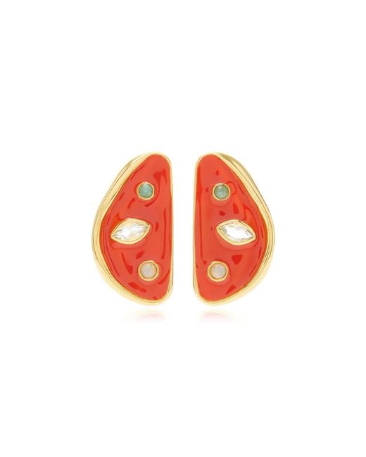 Lizzie Fortunato Orange Isola Stud Earrings