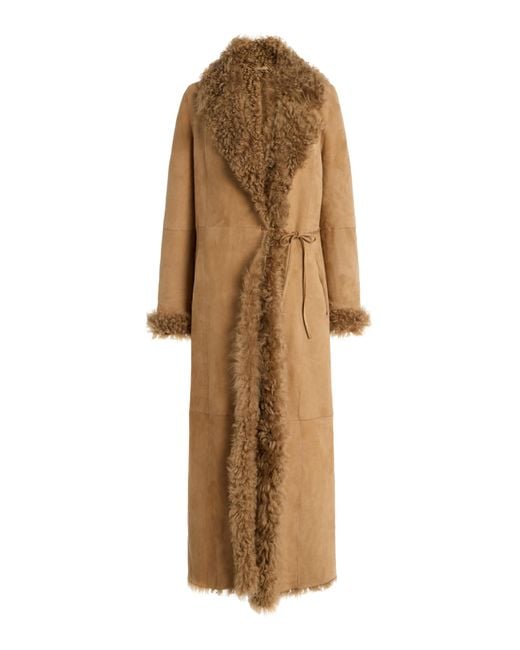Nour Hammour Natural Joni Ladylike 90S Reversible Shearling Coat