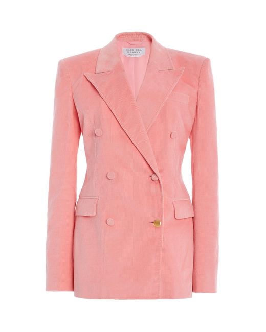 Gabriela Hearst Pink Gavin Tailored Corduroy Blazer