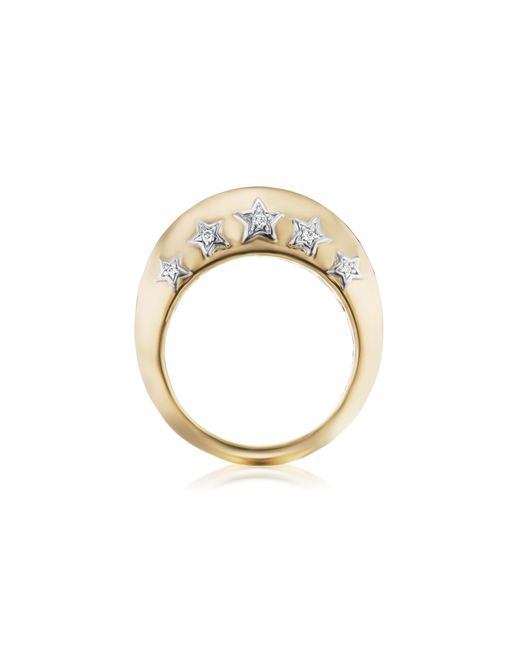 Sorellina Metallic Stelle Domed 18K Diamond Ring