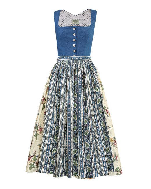 Lena Hoschek Blue Agnes Linen Dirndl