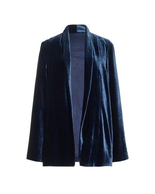 Galvan Blue Velvet Blazer Jacket