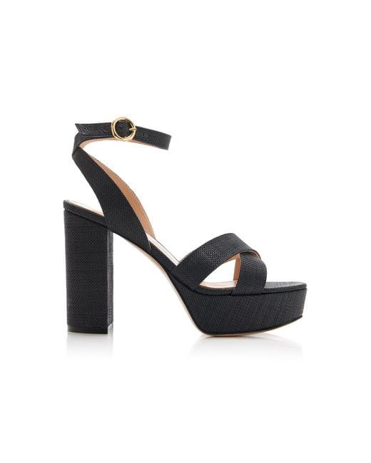 Gianvito Rossi Black Sabrina Linen Platform Sandals