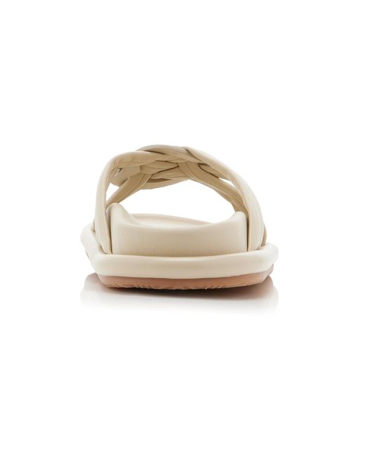 Moncler White Bell Soft Leather Sandals