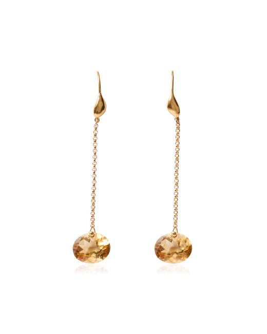 Chan Luu Metallic Camille Citrine Drop Earrings