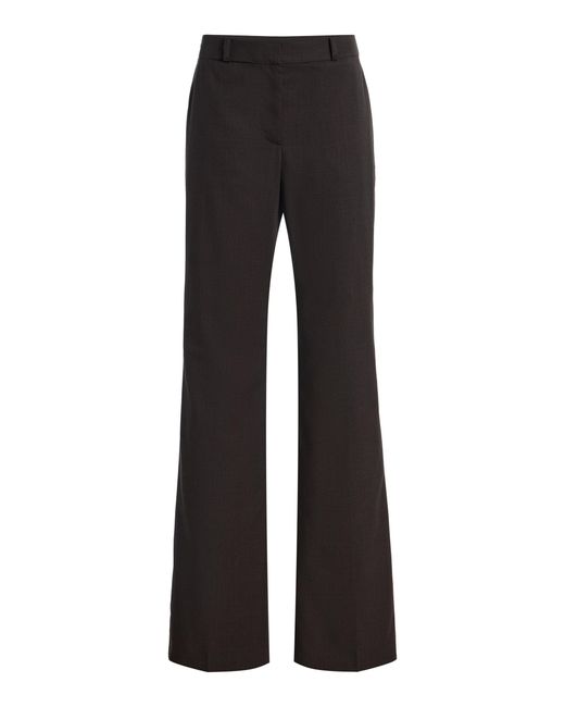 SEV Black Straight Flare Wool Pants