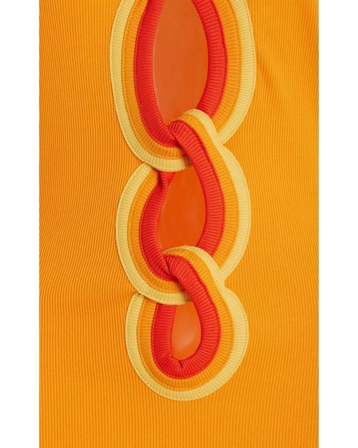 Christopher Esber Orange Exclusive Verner Ribbed-jersey Maxi Dress
