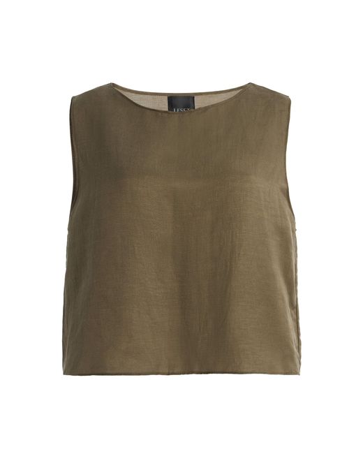 Leset Green Daniel Cropped Cotton Top