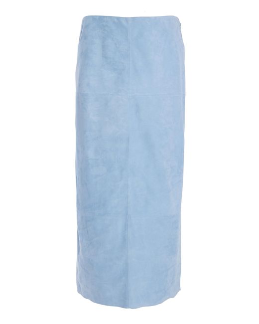 Proenza Schouler Blue Nadia Suede Maxi Skirt