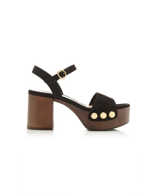 Gianvito Rossi Black Suede Platform Sandals