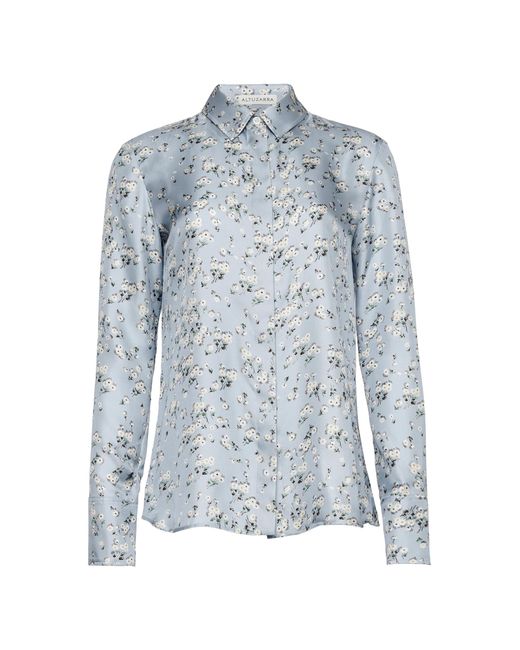 Altuzarra Blue Chika Silk Top