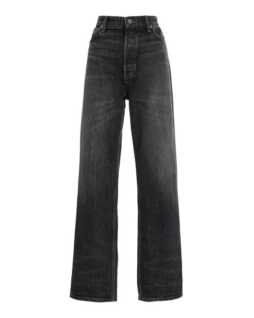 EB DENIM Women's Black Sofia High-Rise Straight-Leg Jeans