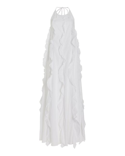 Staud White Marika Cotton Dress