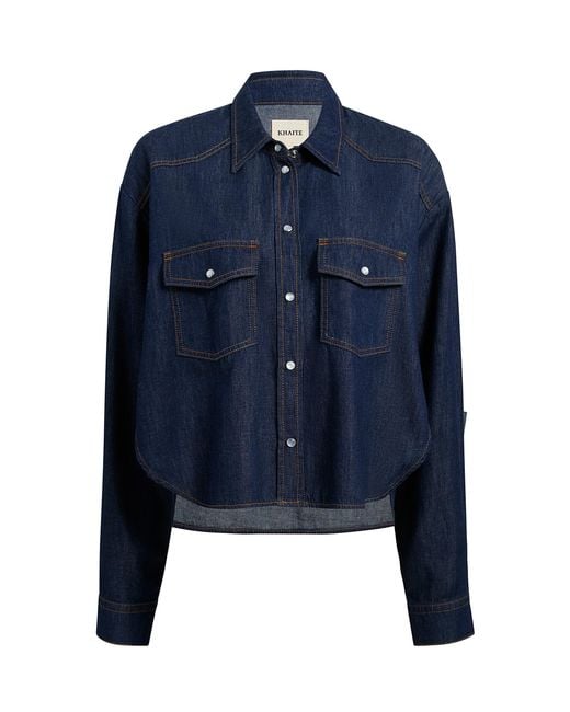 Khaite Blue Grenon Chambray Shirt