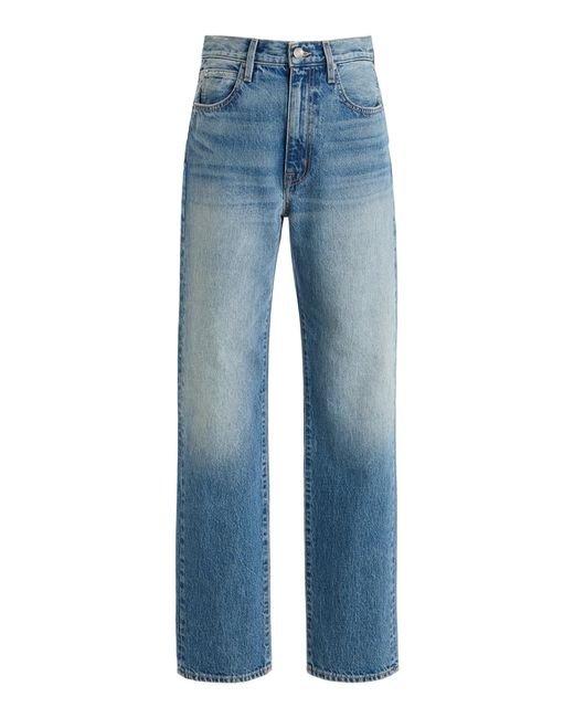 SLVRLAKE Denim Blue London Rigid High-Rise Straight-Leg Jeans