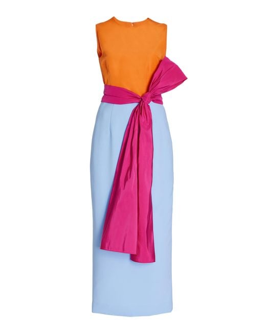Carolina Herrera White Sash-detailed Midi Dress